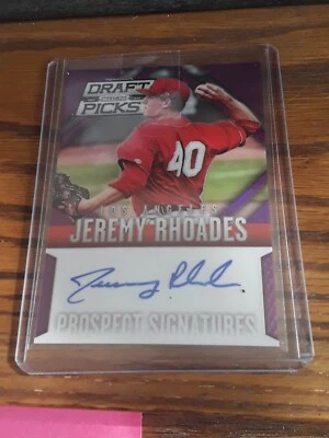 Jeremy Rhoades SP Rookie Auto 2014 Panini Draft Picks Los Angeles Angels 107/149 - Image 1 of 2