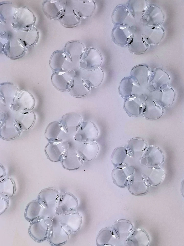 SIZE 24L - 5/8", FLOWER BUTTON, MISTY BLUE, 1 GROSS, SHINY FINISH - Image 1 of 1