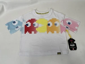 Justice Girls Pacman Cropped Graphic Tee Size S White - Picture 1 of 5