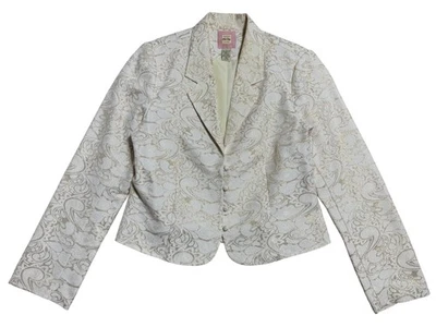 Vintage Old Navy Blazer Womens Large Gold Metallic Paisley Jacquard Jacket 00s - Image 1 of 4