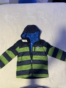 Neu mit Etikett Mädchen Polo "Sport" Ralph Lauren grün/marineblau gestreifte gefütterte Jacke Gr. L - Bild 1 von 12
