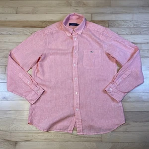 Vineyard Vines Linen Shirt Men’s Medium Classic Fit Tucker Long Sleeve Pocket - Picture 1 of 7