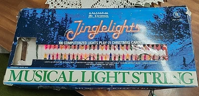 Vintage Mr Christmas Jinglelights 100 Multicolor Musical String Lights 21 Songs - Image 1 of 4