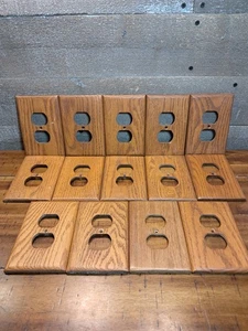 Lotto 14 copripiatti da parete in legno vintage rustico cabina - Foto 1 di 5