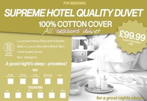 ALL SEASONS 3 In 1 DUVET QUALITY COMBINATION LUXURY CRISP COTTON QUILT RRP £100 - Picture 1 of 4