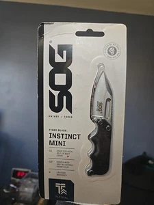 SOG INSTINCT MINI EDC Tactical Full Tang Fixed Blade G10 NECK Knife Nylon Sheath - Picture 1 of 2