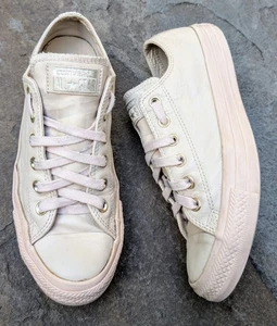 Scarpe basse unisex Converse All Star pelle stucco beige donna 8 uomo 6 156662C - Foto 1 di 11