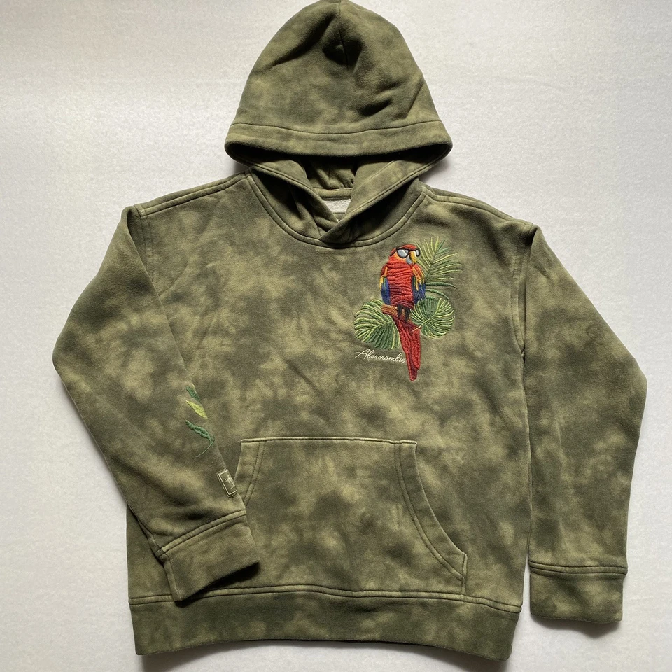 Sudadera con Capucha Abercrombie Niños Talla 9/10 Bordada Verde  Foto 1 de 4