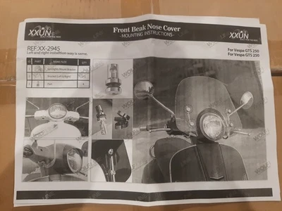 MOTO XXUN Parabrisas Para Vespa GTS 250, Scooter Nariz Delantera Pico Cubierta Foto 1 de 4