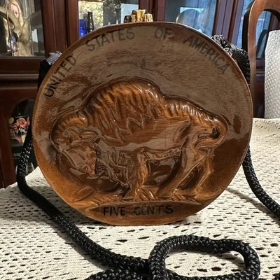 Timmy Woods Signed Buffalo Indian Head Coin Nickel Bag Purse -  Autographed - Image 1 of 4