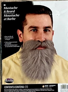 Accesorio Disfraz Barba y Bigote Cabello Facial Negro Adulto Hombre NUEVO - Imagen 1 de 3