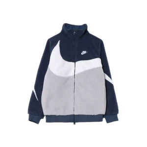Nike Big Swoosh Full Zip Reversible Jacket Midnight Navy White Team Blue Grey Wh - Picture 1 of 1