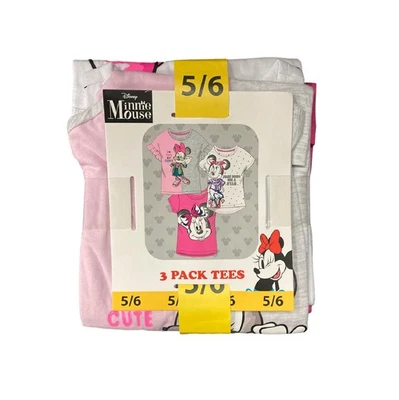 Disney Minnie Mouse Licensed 3 Pack Short Sleeve T-Shirts - Image 1 of 3