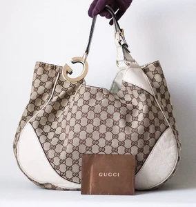 Gucci GG Canvas & Leather Charlotte Medium Shoulder Bag Monogram Hobo - Bild 1 von 10