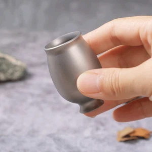 23ML Pure Titanium Water Glass Drinking Tumbler Cup Mug Good Health Benefits - Picture 1 of 11