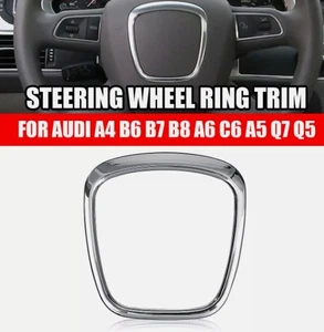 1xSilver Alloy Steering Wheel Center Frame Cover Trim For Audi A3 A4 A5 A6 Q5 Q7 - Picture 1 of 7