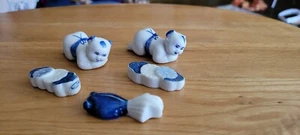 Vintage Painted Porcelain Crawling Babies Chopstick Rests - Picture 1 of 2