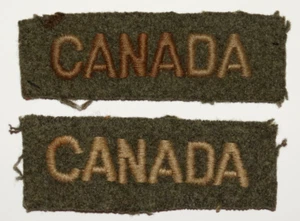 INSIGNIAS DE GORRA MILITAR BRITÁNICA, par de títulos de hombro de Canadá, Segunda Guerra Mundial - Imagen 1 de 2