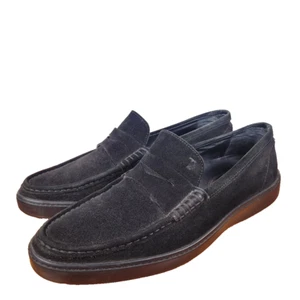 Mocassini Tods Tod's neri scamosciati penny scarpe da guida uomo UK 8 US 9 slip on - Foto 1 di 16
