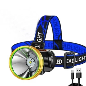 Rechargeable Headlamp Hiking Portable Led Head Mounted Flashlight Torch Camping - Picture 1 of 24