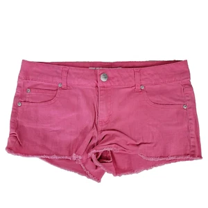 Celebrity Pink Women'' Juniors 11 Jean Shorts Pink Pockets Stretch Frayed Denim - Picture 1 of 13