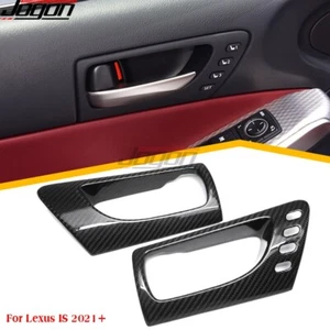 Cubiertas de agarre de manija interior de puerta de carbono para Lexus IS300 350 500 AWD F SPORT 2021-24 - Imagen 1 de 11