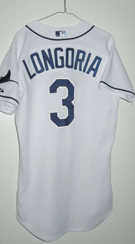 Majestic Authentic Evan Longoria Tampa Bay Rays Jersey Double Knit 40 Medium Cover