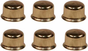 1/2 Inch Tall Brass Plated Steel Finials tapped 1/4-27 for Lamp Harp Top -6 pack - Picture 1 of 2