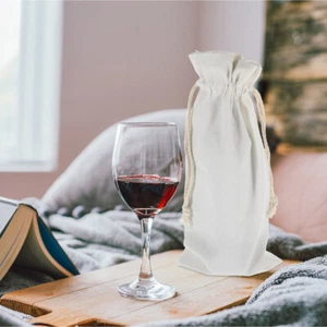 4 Pezzi Sacchetti Panno Vino Rosso Viaggio Disegno Stringa Sublimazione Sacchetti Coulisse Bottiglia - Foto 1 di 12