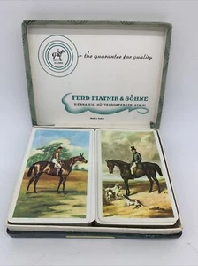 Vintage Playing Cards PIATNIK & Sohne Austria Horse Equestrian Theme Boxed - Picture 1 of 8