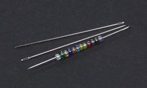 5 Stk. Perlennadeln Aufreihnadeln Fädelnadeln Metall 58x0,7mm - Bild 1 von 1