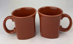 2 Fiesta Fiestaware HLC Paprika Square Bottom 12 oz Coffee Mug Excellent - Picture 1 of 11