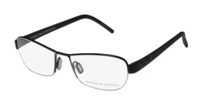 NEW PORSCHE DESIGN P8211 EYEWEAR HALF-RIM BLACK ITALY OVAL UNISEX METAL & - Picture 1 of 8
