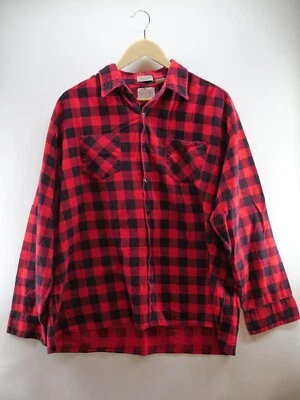 Saugatuck 男式格子丙烯酸法兰绒 XL 码纽扣衬衫红色/黑色 — 第 1/4 张图片