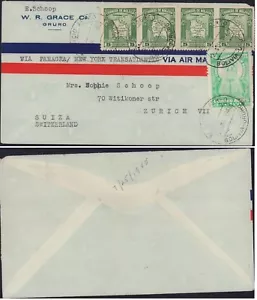 BOLIVIA 1940 AIRMAIL COVER ORURO A ZURIGO SECONDA GUERRA MONDIALE - Foto 1 di 3