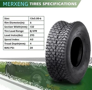 4Ply Lawn Mower Tractor Tire 13x5.00-6/15x6.00-6/16x6.50-8/20x8.00-8 Set Of 2 US - Picture 1 of 10