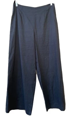 LILITH Black Linen Stretch Wide Leg Pants XL/44 EUC - Image 1 of 3