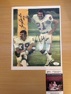 LARRY CSONKA & JIM KIICK Signed Autographed 8.5x11 Photo Miami Dolphins JSA COA - Image 1 of 4