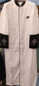 Beautiful Church Pastor, Preacher, Minister Clergy Robe WHITE/Black XL - Picture 1 of 1