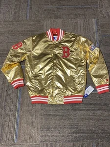 Starter Boston Red Sox Gold Satin Jacket Mens Medium 2018 World Series Patch NWT - Picture 1 of 14