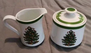 Yule Tide Sugar Bowl And Creamer Made In Japan - Picture 1 of 7
