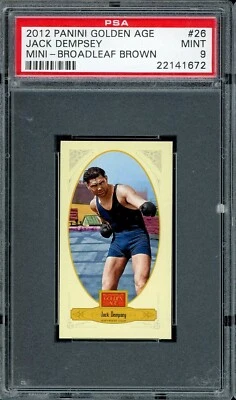 2012 Panini Golden Age Boxing #26 Jack Dempsey Mini Broadleaf Brown PSA 9 - Image 1 of 2