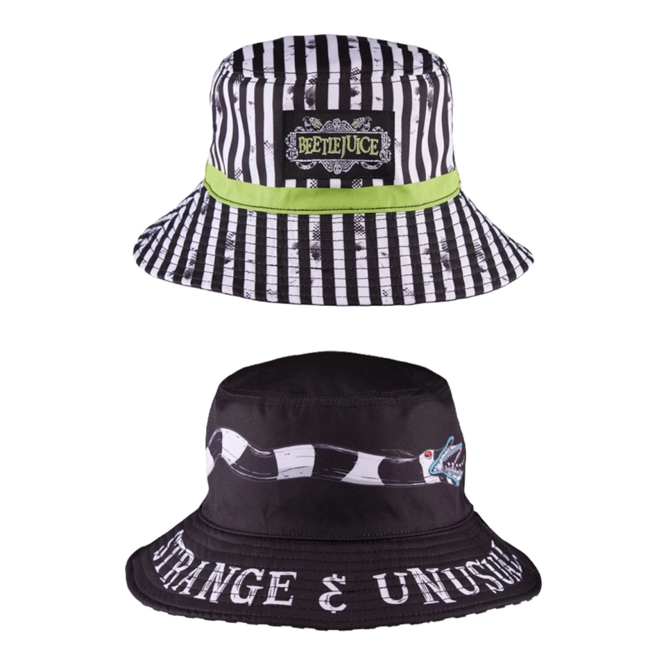 Universal Studios Halloween Horror Nights 2021 Beetlejuice Sombrero Cubo Reversible Foto 1 de 3