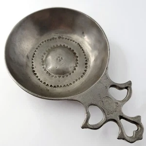 ANTIQUE PEWTER WINE TASTING CUP SOMMELIER - CROWNED ROSE MARKED - Bild 1 von 7