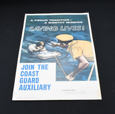 Vintage 1972 Coast Guard Auxiliary Recruiting Poster 13" x 19"