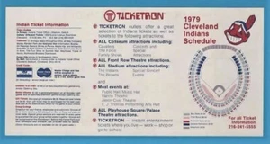 MLB BASEBALL 1979 CLEVELAND INDIANS pocket schedule TICKETRON - Picture 1 of 1