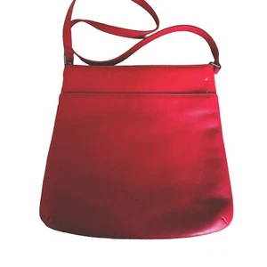 Vintage Aigner Leather Crossbody Shoulder Bag Women Purse Red Adjustable Strap - Picture 1 of 8