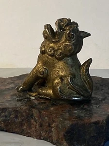 Sehr cooler Foo Dog Vintage Räuchergefäß montiert auf Granitsockel - Bild 1 von 12