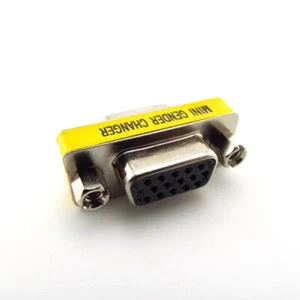 15Pin VGA SVGA Gender Changer Adaptor Connector F-F Female to Female Coupler - Picture 1 of 5