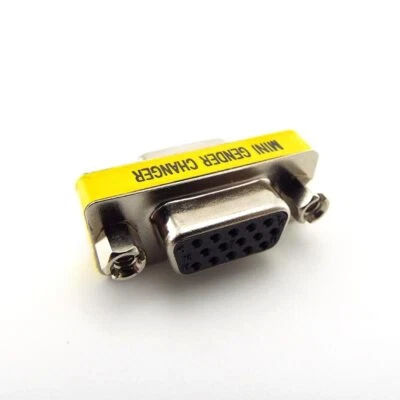 15Pin VGA SVGA Gender Changer Adaptor Connector F-F Female to Female Coupler - Image 1 of 4
